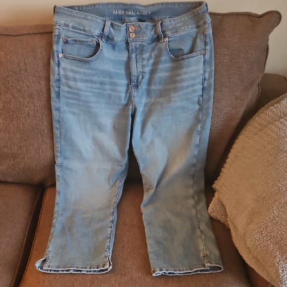 American Eagle Outfitters Denim - American Eagle Outfitters Light Blue Cropped Jeans